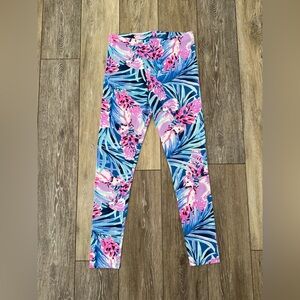 EUC 🌸 Lilly Pulitzer 🌸 Girl’s Pink and Blue Tropical Leggings
